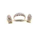 Aderezo oro blanco 18k ovalados con zirconitas