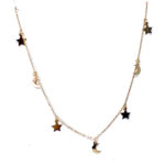 Gargantilla oro 18k con lunas y estrellas