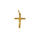 Cruz de oro 18k redonda con cristo en relieve
