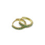 Aros de plata bañados en oro con zirconitas de color verde