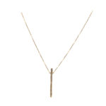 Gargantilla de oro 18k con barra y zirconitas