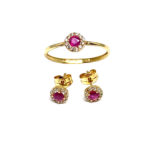 Aderezo de oro y rubi con zirconitas