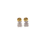 Pendiente oso con zirconitas de oro blanco 18k