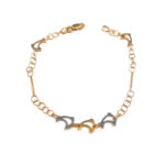 Pulsera delfines bicolor de oro de 18k