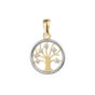 Colgante árbol de la vida bicolor pequeño con zirconitas de oro de 18k