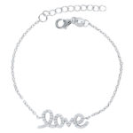 Pulsera Love Con Cadena De Plata Y Zirconitas