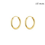 Pendiente de plata chapado aro de 2 x 18 mm