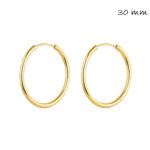 Pendiente de plata chapado aro de 2 x 30 mm