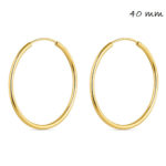 Pendiente de plata chapado aro de 2 x 40 mm