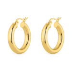 Pendiente de plata chapada aro tubo de 5 X 25 mm con cierre pasador