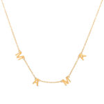 Gargantilla con cadena de plata chapado mamá mayúsculas de 6 mm