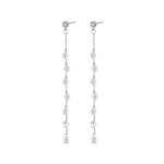 Pendiente de plata rodiado cadena con circonitas colgando 75 mm cierre presión