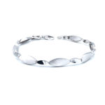 Pulsera de plata forma ovalada mate-brillo