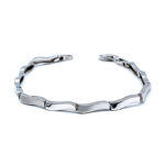 Pulsera de plata forma ondulada mate-brillo
