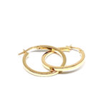 Aros de plata bañados en oro forma cuadrada lisos