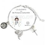 Pulsera Eres Lo Mas Comunion Cadena Veneciana Rodiada Con Tres Colgante