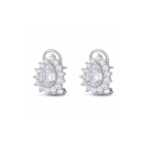 Pendiente de circonita rodidado gota garras y cierre omega de 15 mm