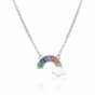Gargantilla de plata rodiada arcoíris con zirconitas de colores