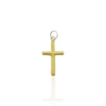 Cruz de oro amarillo 18k sin imagen de cristo 23x11