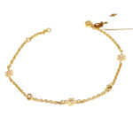 Pulsera de oro 18k con estrellas y chatoncitos con zirconitas