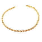 Pulsera retorcida o cordón de oro 18k con cierre mosquetón