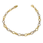 Pulsera bicolor de oro 18k forma ochos
