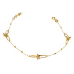 Pulsera de oro 18k con cadena y bolitas