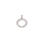 Colgante redondo de oro blanco de 18k con zirconitas