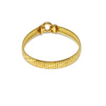 Pulsera de plata bañada en oro semirrígida rayas tipo malla
