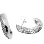 Pendiente plata forma gancho zirconitas