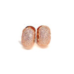 Aros de plata chapados en oro rosa con zirconitas-lisos