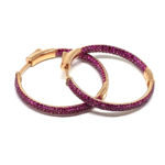 Aros de plata chapados en oro rosa con zirconitas rosas