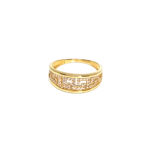 Sortija oro 18k con greca con zirconitas