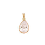 Colgante de oro 18k lagrima de zirconita de 12x8 mm