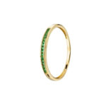 Sortija oro 18k carril de 16 zirconitas verde esmeralda