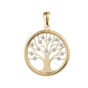 Colgante arbol vida de oro de 18k con zirconitas blancas grande