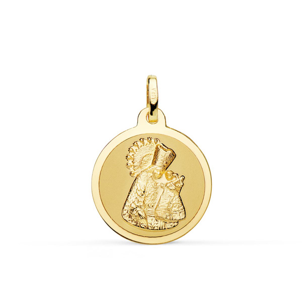 Medalla Virgen de los Desamparados de oro 18k de 16 mm
