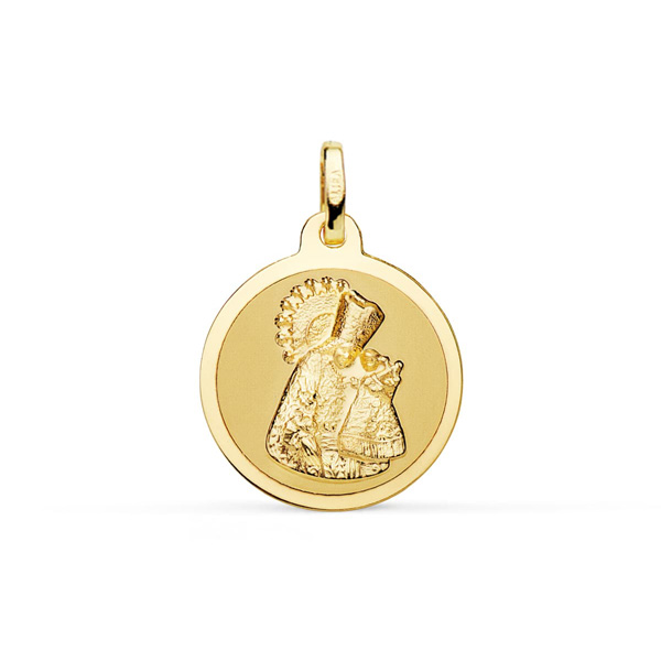 Medalla Virgen de los Desamparados de oro 18k de 20 mm