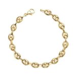 Pulsera Oro Amarillo de 18k eslabón calabrote de 2,14mm y largo de 19cm.