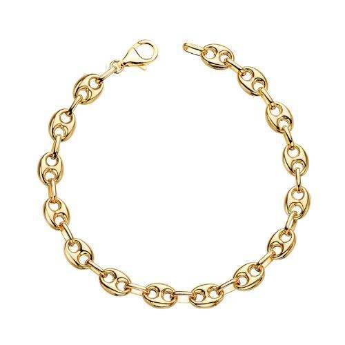 Pulsera Oro Amarillo de 18k eslabón calabrote de 2,14mm y largo de 19cm.