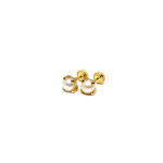 Pendiente de oro 18k con perla de 5mm y 4 garras