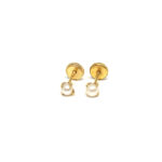Pendiente de oro 18k con 4 garras y perla de 3 mm